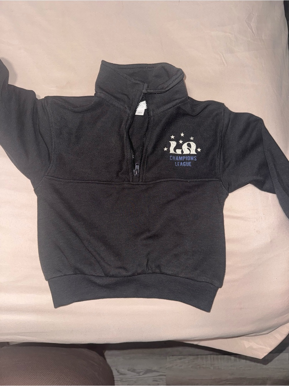 Champion Kids Black Quarter-Zip Pullover with Champions League Logo